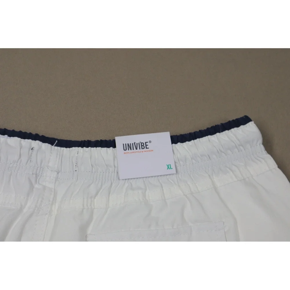 Univibe Big Boys Stonedale Cotton Nylon Pull-on Cargo Shorts - White‎ - Size XL